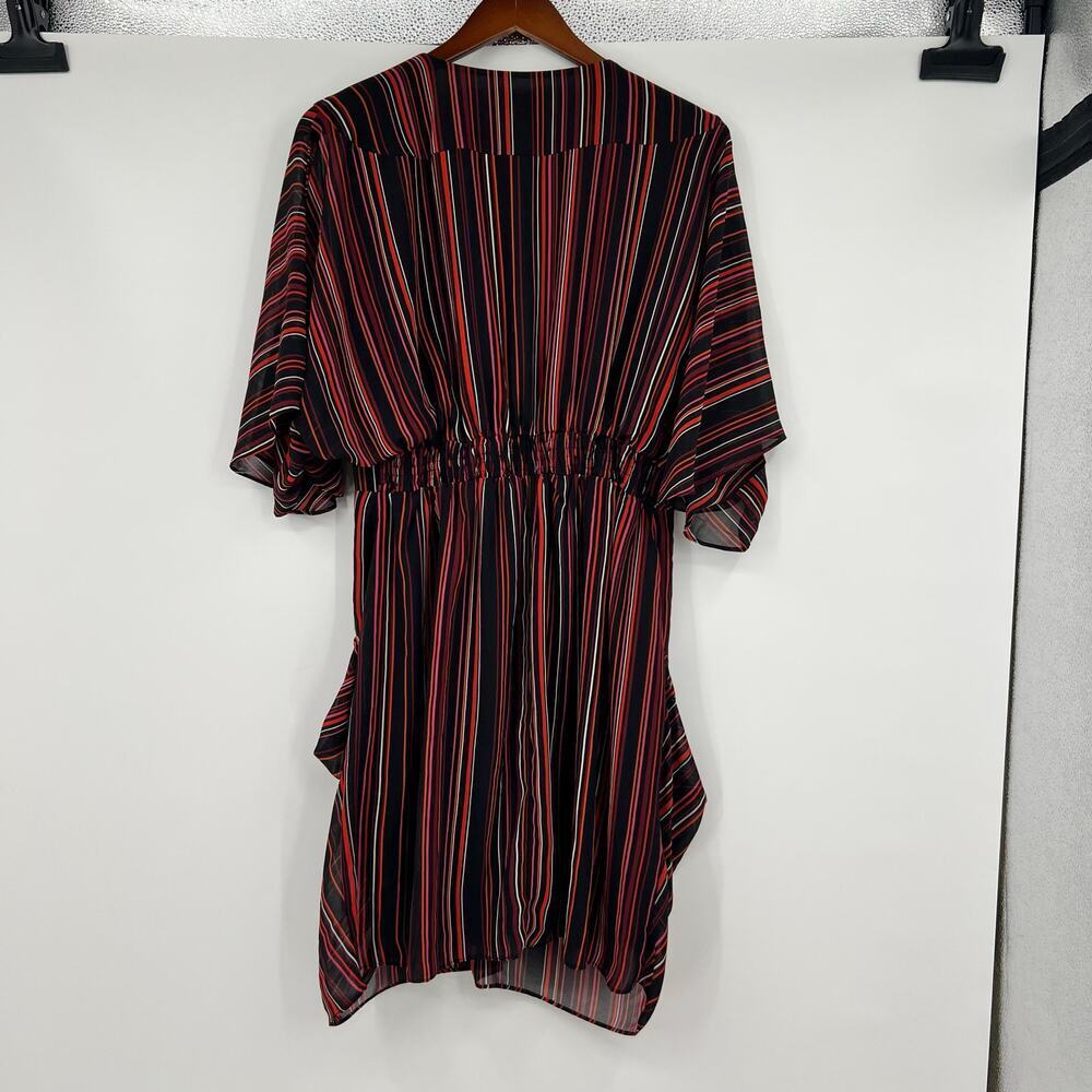 City Chic Amber Faux Wrap Dress Striped Batwing striped plus size small / 16 - Picture 3 of 9
